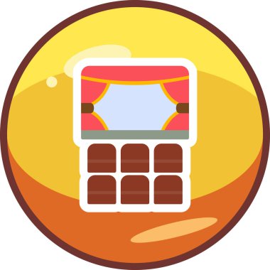 Tiyatro Web simgesi, vektör illüstrasyonu