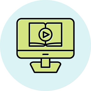 Video dersi için. Web simgesi basit illüstrasyon