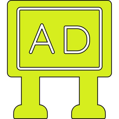 Poster ağ simgesi, vektör illüstrasyonu