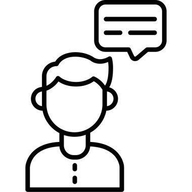 Tartışma Simgesi Basit Vektör İllüstrasyonu