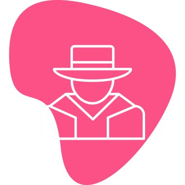 Şapkalı adam. Web simgesi basit illüstrasyon