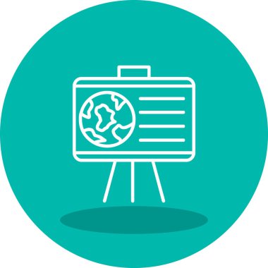 Coğrafya web simgesi, vektör illüstrasyonu