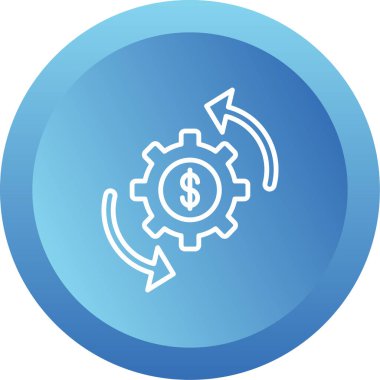 dişli ve dolar işareti web simgesi basit illüstrasyon