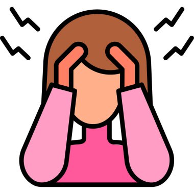 Stres simgesi olan kadın, vektör illüstrasyonu