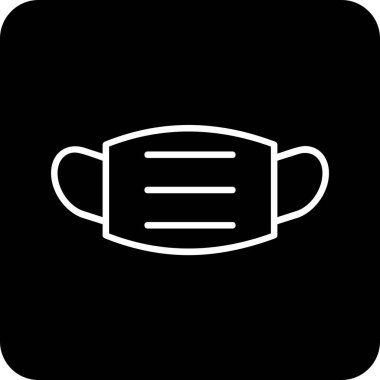 Tıbbi maske ikonu, düz stil. vektör illüstrasyonu 