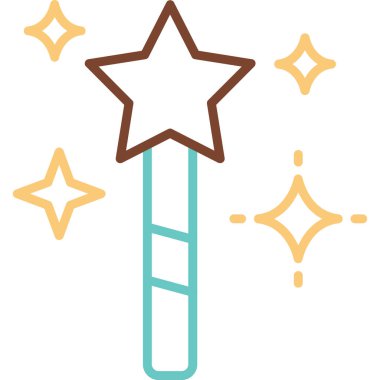 Sihirli değnek simgesinin vektör çizimi