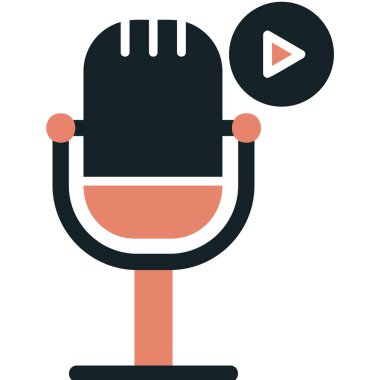 Podcast ikon vektör resimlemesini oynat