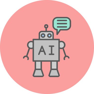  Chatbot simgesi, vektör illüstrasyonu basit tasarım