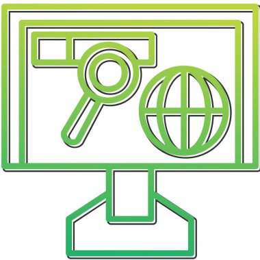 Dünyanın vektör illüstrasyonu modern simgeyi ara