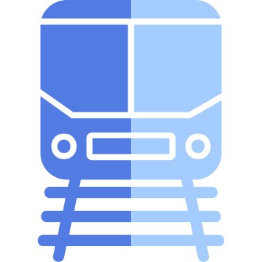 Demiryolu raylarındaki tren simgesi, vektör illüstrasyonu 