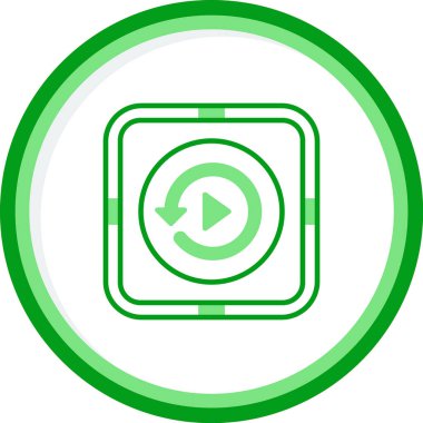 Tekrar oynat, simge. Web için vektör illüstrasyonu