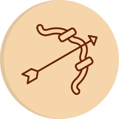 Yay ve Ok ağ simgesi, vektör illüstrasyonu