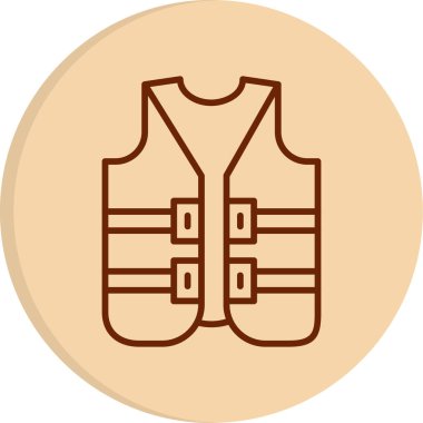 Ceket yeleği simgesi, vektör illüstrasyonu