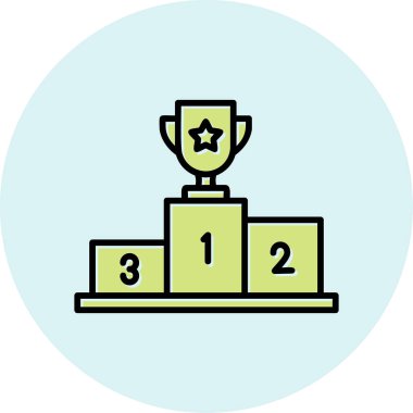 Kazanan kupa ikonu. özet çizimi 