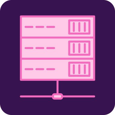 bilgisayar sunucu simgesi, vektör illüstrasyonu basit tasarım