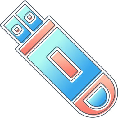 Flash disk simgesi, vektör illüstrasyon tasarımı