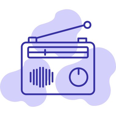 Radyo. Web simgesi basit illüstrasyon 