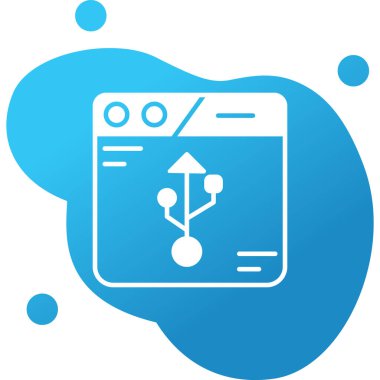 usb merkez simgesi, vektör illüstrasyonu basit tasarım