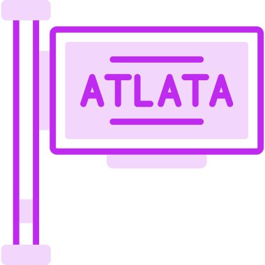 Atlanta web simgesi, vektör illüstrasyonu