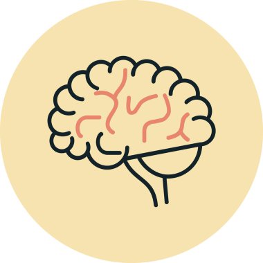 Beyin. Web simgesi basit illüstrasyon 
