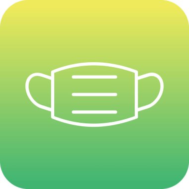 Tıbbi maske ikonu, düz stil. vektör illüstrasyonu 