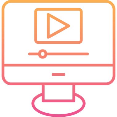 Video oynatıcı ikon vektör illüstrasyonu 