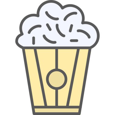 Patlamış mısır. Web simgesi basit illüstrasyon                                  