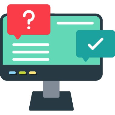 Quiz web simgesi vektör illüstrasyonu