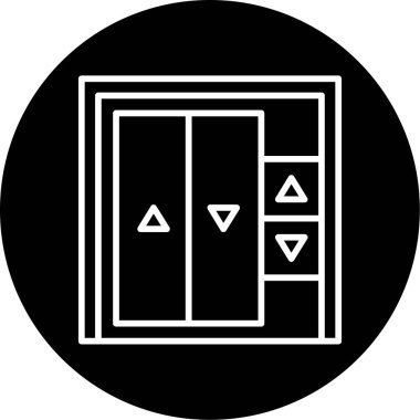 Asansör simgesi, vektör illüstrasyonu basit tasarım