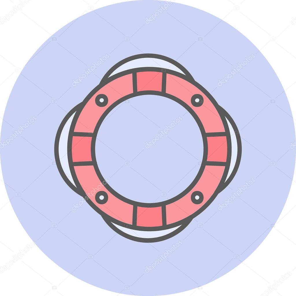 Lifebuoy icon, vector illustration simple design