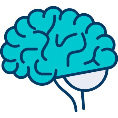 Beyin. Web simgesi basit illüstrasyon 