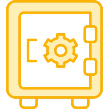 Dolap, güvenli, Vector Line Illustration. İş ve Finans simgesi.