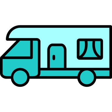 karavan web simgesi basit illüstrasyon