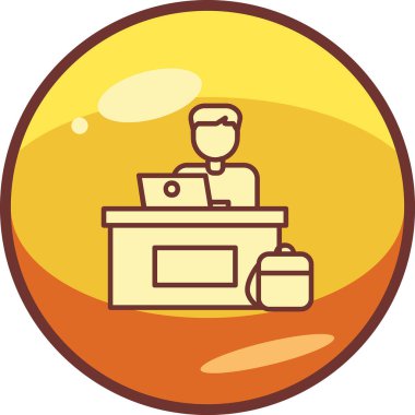 ofis çalışanı simgesi vektör illüstrasyon