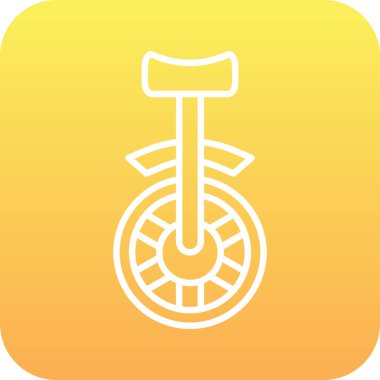 Tek tekerlekli bisiklet. Web simgesi basit illüstrasyon