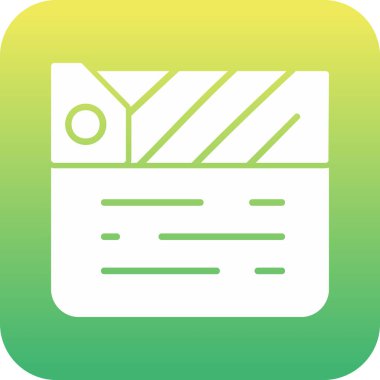 Alkış tahtası simgesi. Film yapma işareti, vektör illüstrasyonu