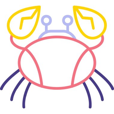 Yengeç simgesi, vektör illüstrasyonu basit tasarım 