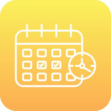 Zamanlama simgesi, vektör illüstrasyonu