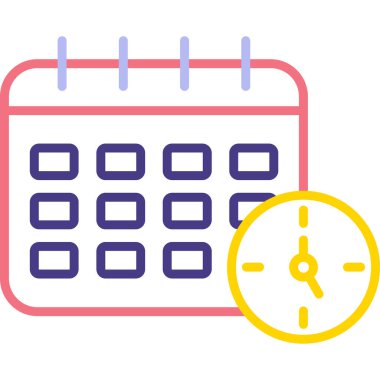 Zamanlama simgesi, vektör illüstrasyonu