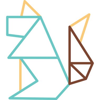 kağıt sincap simgesi, ağ basit illüstrasyon