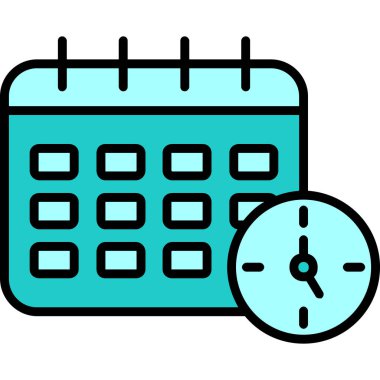 Zamanlama simgesi, vektör illüstrasyonu