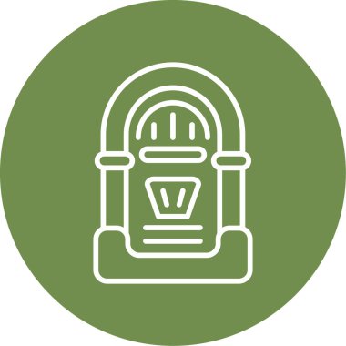 Müzik kutusu simgesi, vektör illüstrasyonu