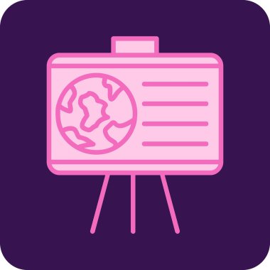 Coğrafya web simgesi, vektör illüstrasyonu