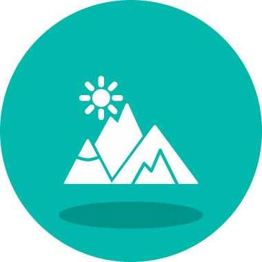 Dağlar. Web simgesi basit illüstrasyon  