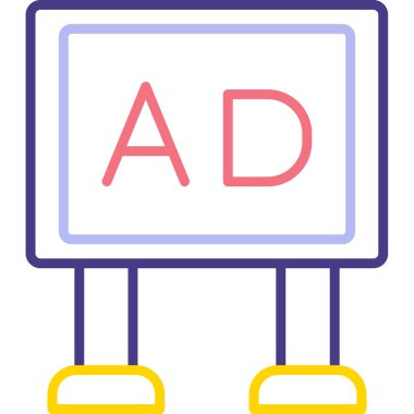 Poster ağ simgesi, vektör illüstrasyonu