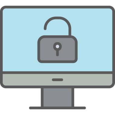 Güvenli olmayan bilgisayar vektör simgesi modern basit illüstrasyon