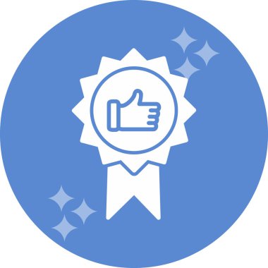 Başparmak Yukarı simgesi ve vektör illüstrasyonuyla En İyi Uygulama Rozeti  