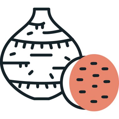 Taro kök simgesi, vektör illüstrasyonu basit tasarım