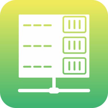 bilgisayar sunucu simgesi, vektör illüstrasyonu basit tasarım