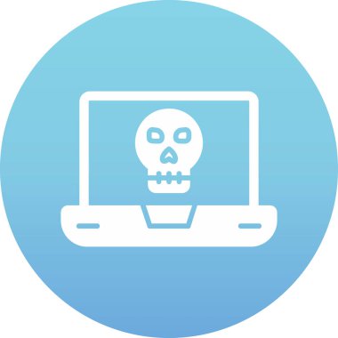 Laptop vektör çiziminde ölü kafatası simgesi